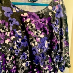 Blue purple flowered shirt